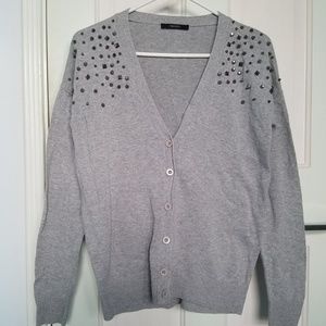Forever 21 oversized studded grey cardigan